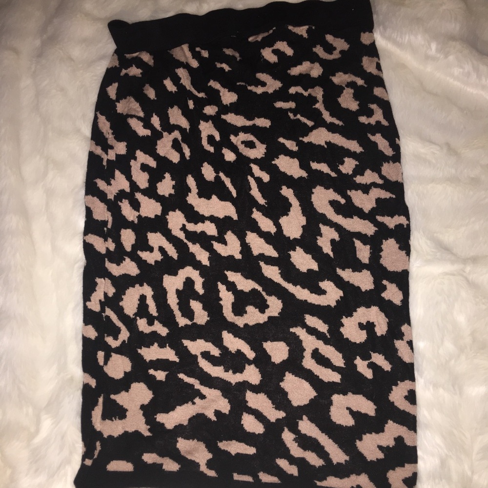 Say What Animal Print Skirt Black Tan Size 1X Plus